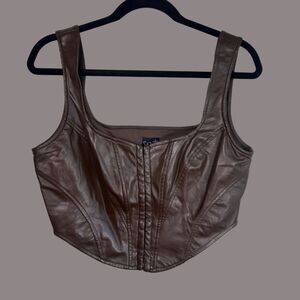 Windsor Cropped Faux Leather Vest